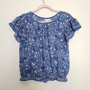 Max studio flutter sleeve pleated blouse s